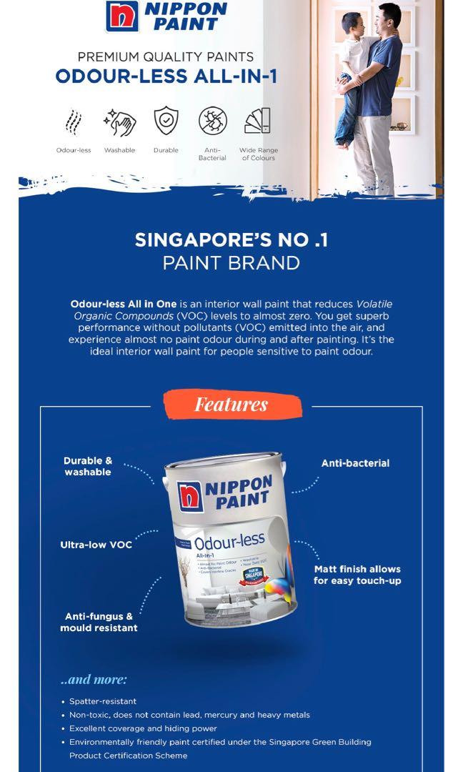 Nippon Paint Odourless 5L Anti Mould 5L new & unopened, Furniture