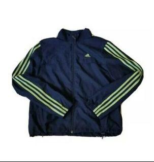 Original Adidas climawarm jacket & track pants - navy blue with neon green stripes