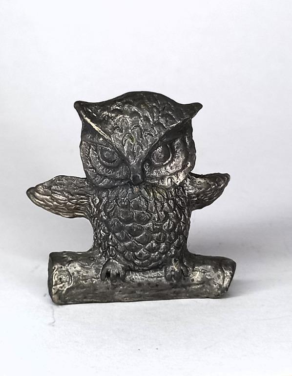 Pewter Owl Figurine 