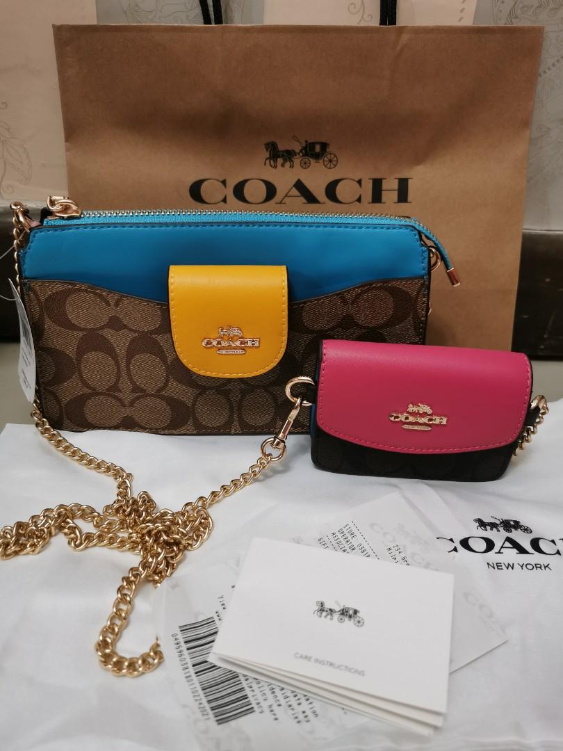 Pre-Order] Coach - Poppy Crossbody In Colorblock Signature Canvas