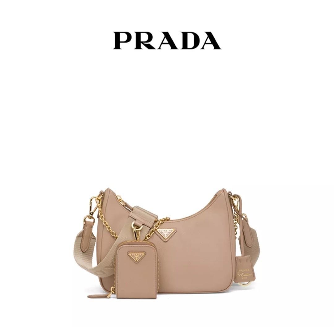 Prada Re-Edition 2005 Saffiano leather bag in cameo beige