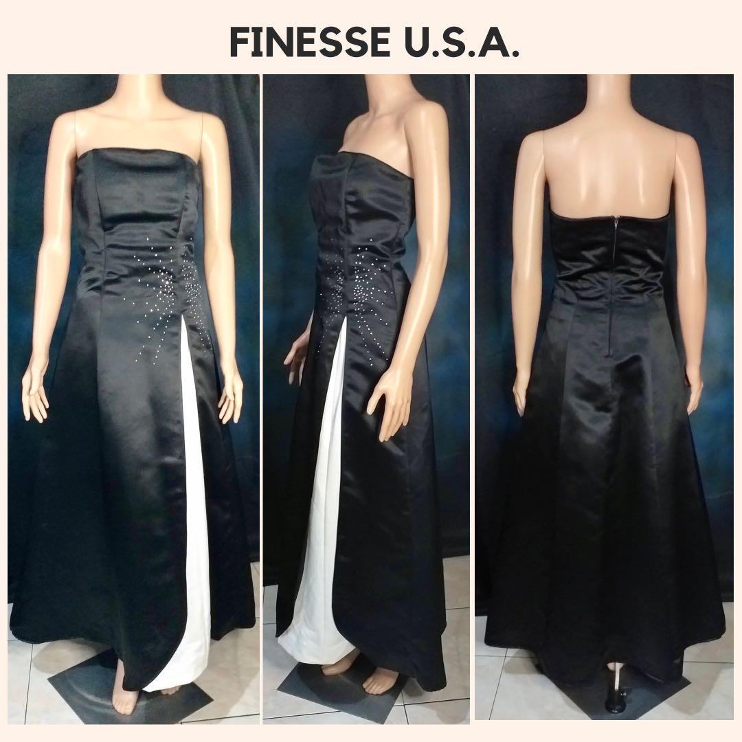 Preloved FINESSE U.S.A Black and White Evening Dress / Formal Gown, Women's  Fashion, Dresses & Sets, Evening dresses & gowns on Carousell