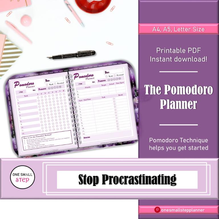 Printable Daily Planner, Pomodoro Planner Using Pomodoro Technique ...