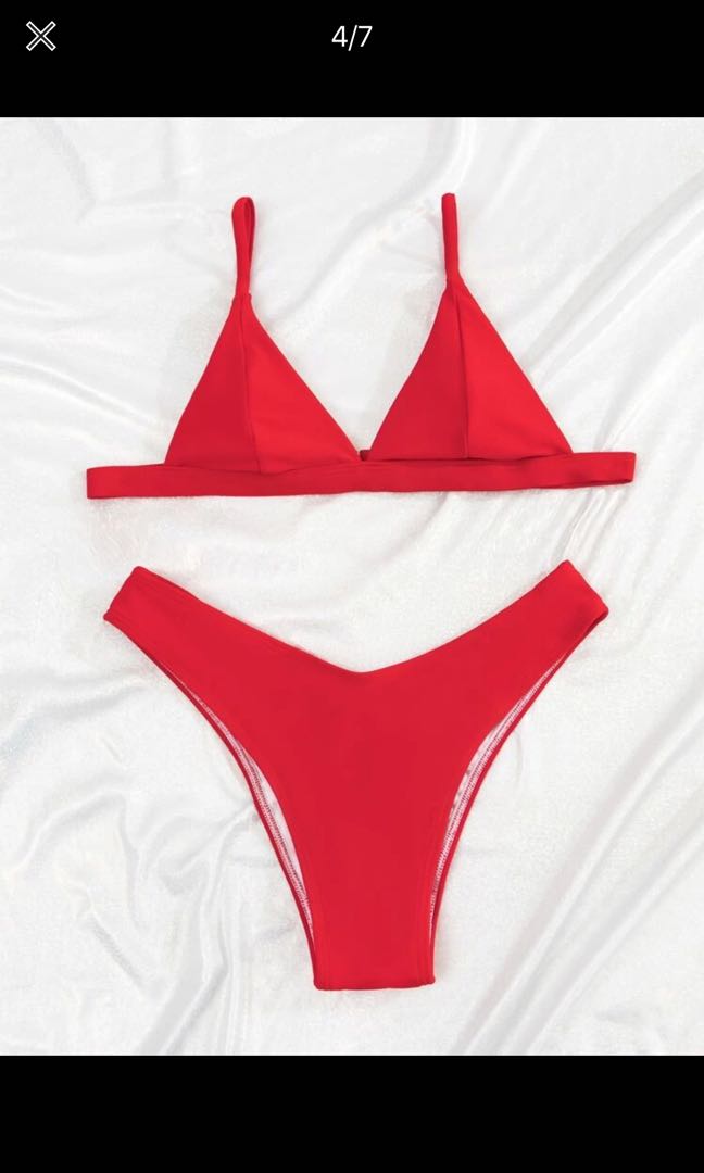 Red Bikini Set, Women's Fashion, Swimwear, Bikinis & Swimsuits on Carousell