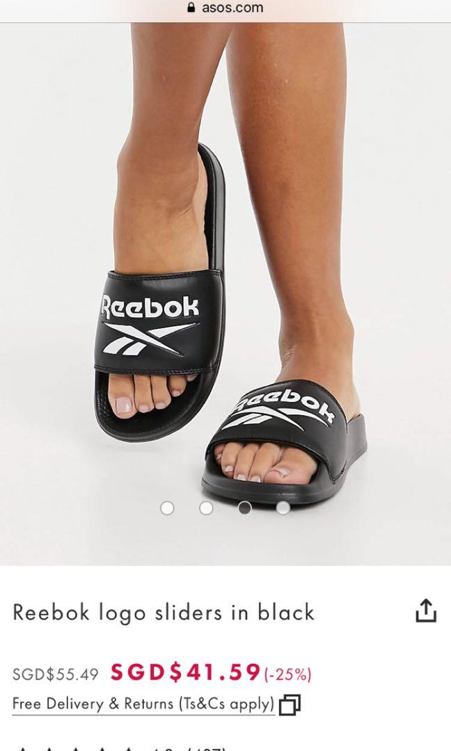 reebok slides black