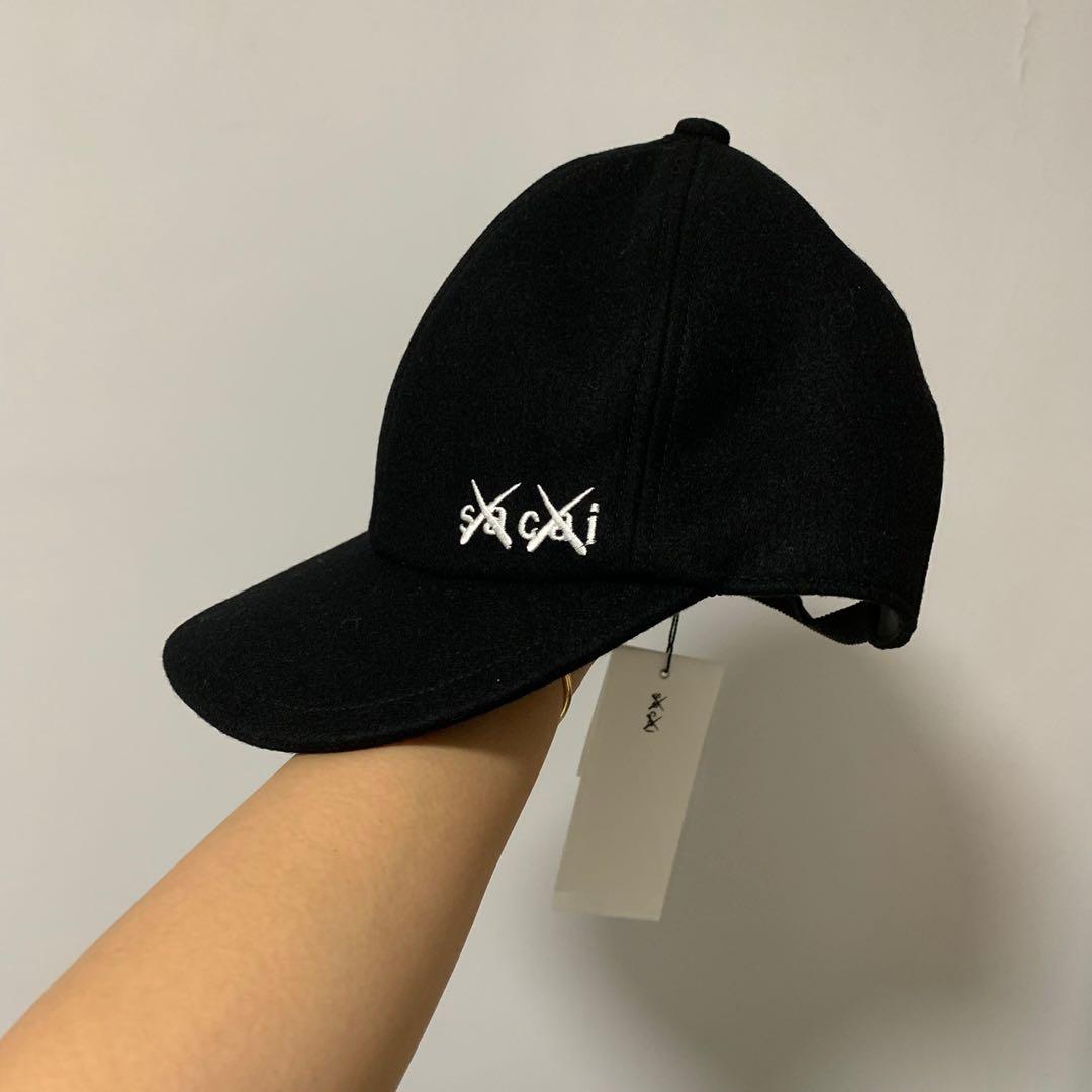 Sacai x Kaws Melton Cap Black Unisex (Size 1), 女裝, 手錶及配件