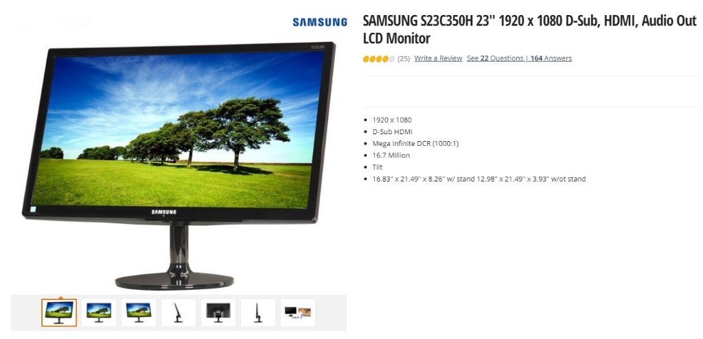 Samsung 23" Monitor S23C350H, Computers & Tech, Parts & Accessories ...