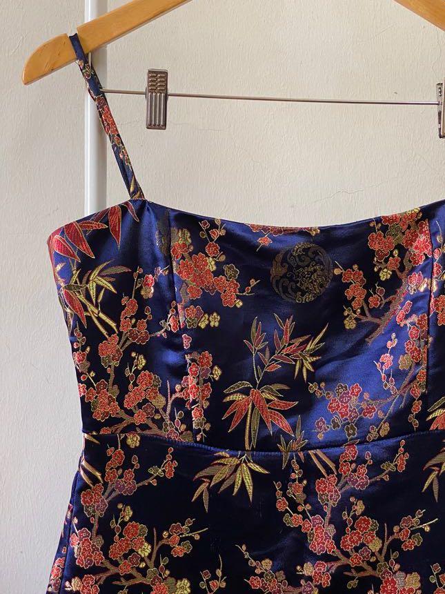 Satin Jacquard Oriental Cami Dress