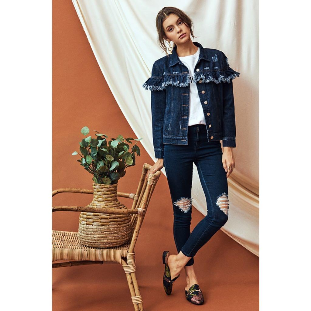 Frill sale denim jacket