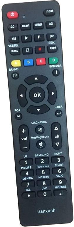 Universal Tv Remote Control For Samsung Vizio Lg Sony Panasonic Smart Tv Haier Toshiba Philips Tcl Have 3d Netflix Apps Buttons Tv Home Appliances Tv Entertainment Tv Parts