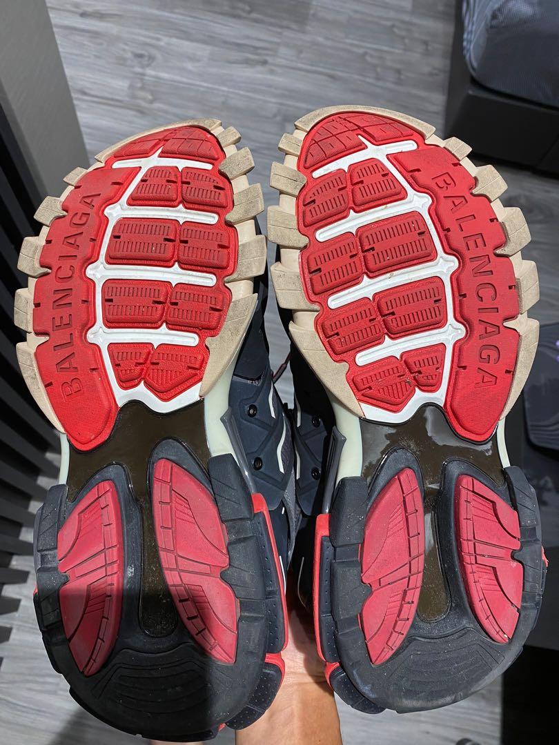 Balenciaga Track 2 Clear Sole Sneakers Red