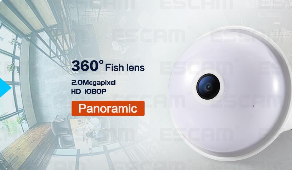 X110 ESCAM QP137 IP Camera WiFi 2MP HD 1080P 360 Degree Panoramic