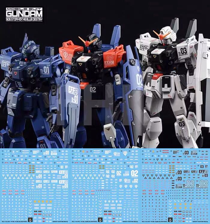 US Seller HG-13 HG 1/144 Blue Destiny GM Sniper Gundam Gunpla Waterslide Decal 