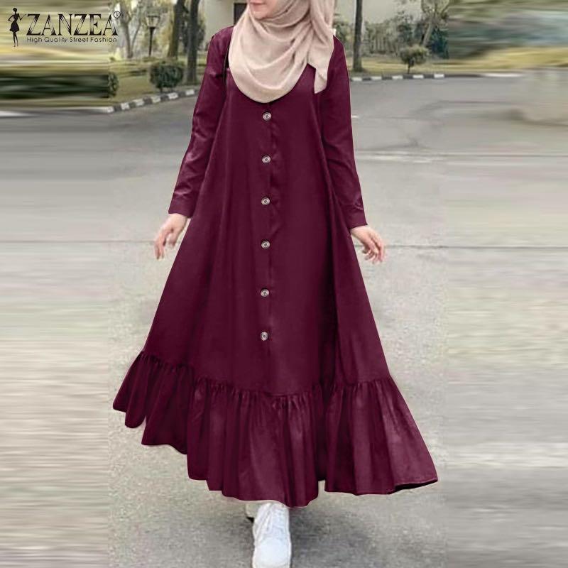 Zanzea Muslimah Maxi Dress, Women's ...