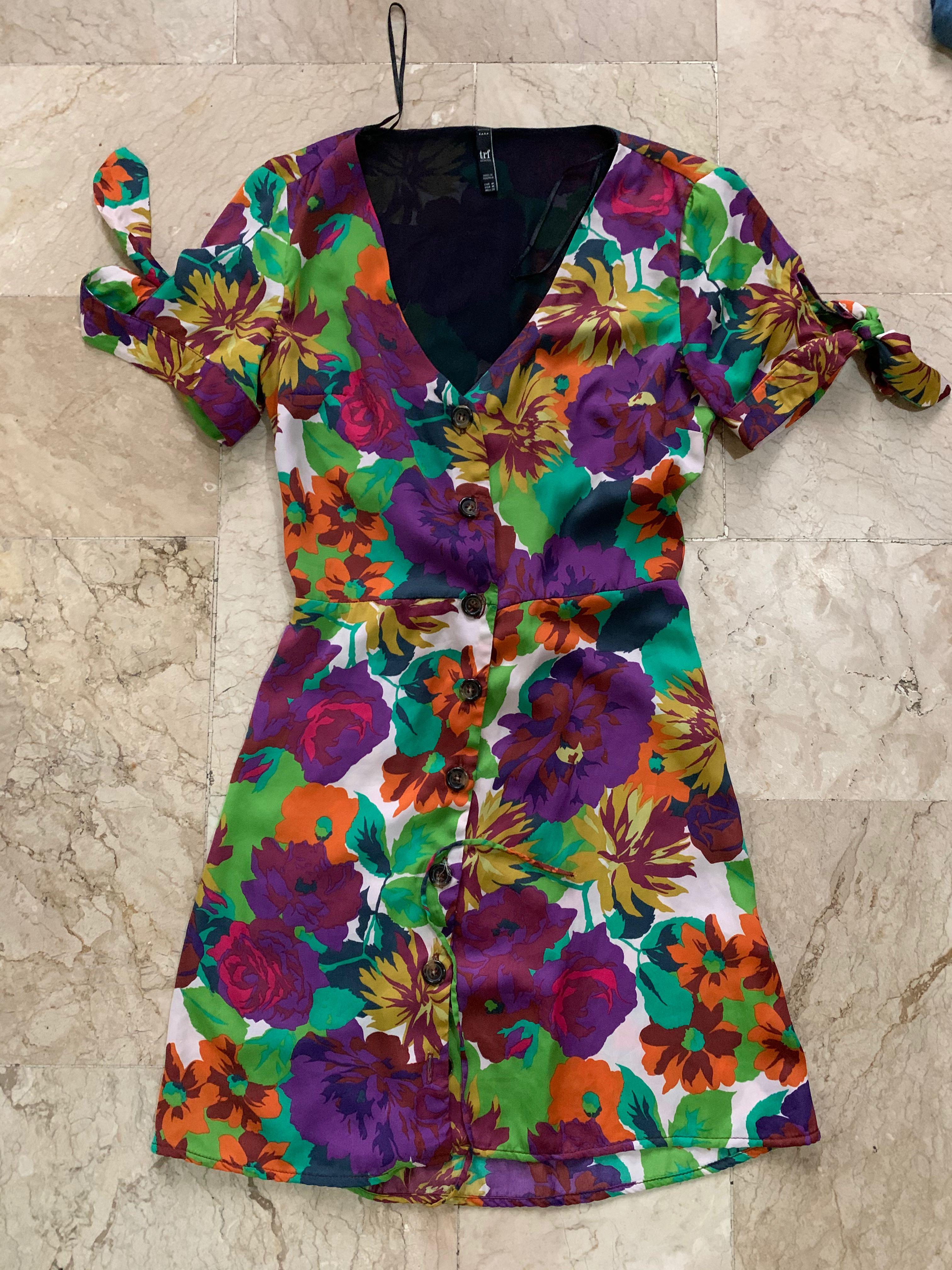 Zara floral button down dress outlet