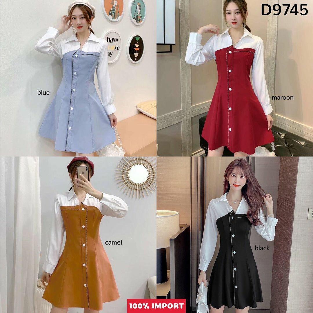 100 IMPORT Kode D9745 Bianca 2in1 Shirt Mini Dress Fesyen Wanita Pakaian Wanita Gaun Rok di Carousell