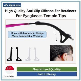 (2 Pairs) Silicone Anti Slip Sleeve Retainer with Hook For Eyeglasses Temple Tips （JS-A009)