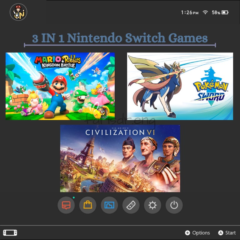 Pokemon Sword, Mario+Rabbits, Civilization Worth RM1,250, Video Gaming ...