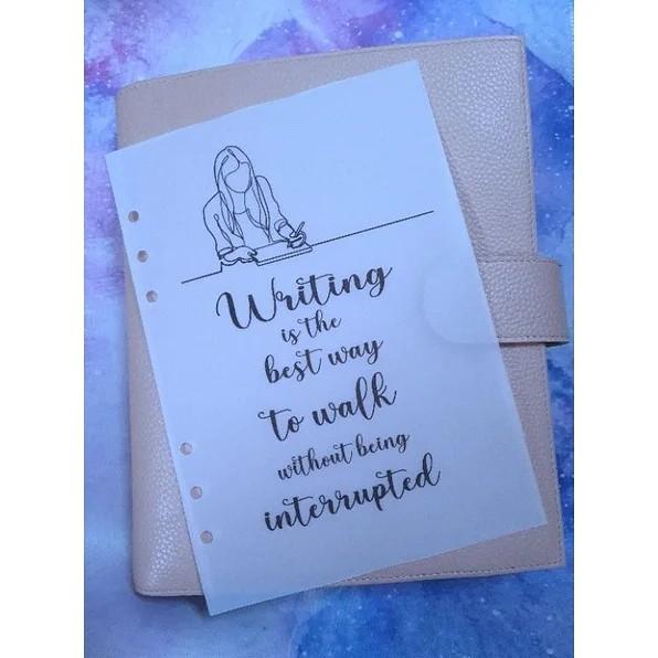 A5 VELLUM DASHBOARD WITH PVC COVER SHEET FOR 6 RING PLANNER, Hobbies