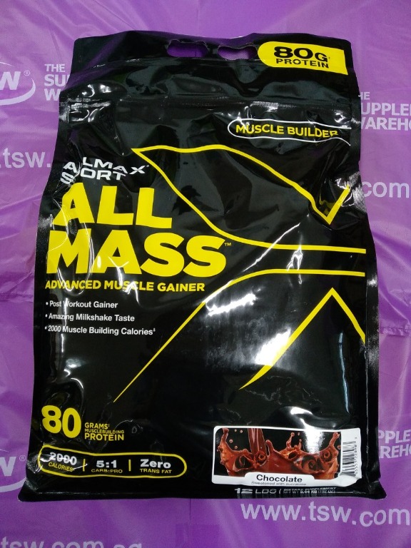 AllMax AllMass Muscle Weight Gainer 12 lb, Sports Equipment, Exercise