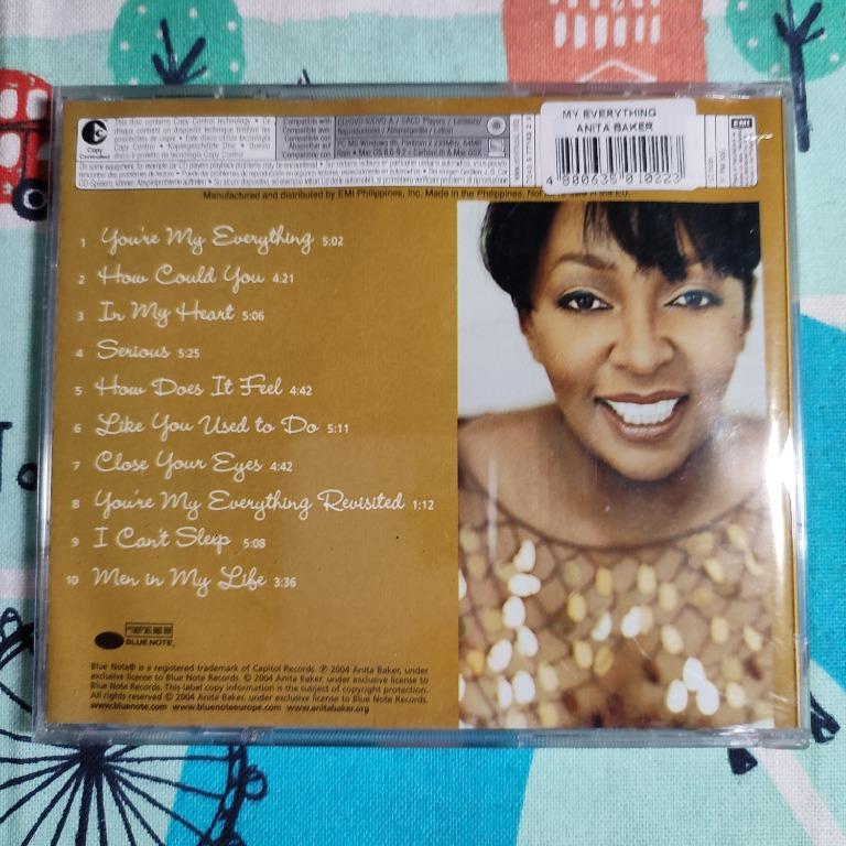 Anita Baker - My Everything (Category: Events Tickets) located in Quezon City. Submitted by serefrenpaz (Listing ID 1102174433, Image 2). Description: Payment Details MeetUp - McDo Kamias or KFC Anonas Delivery - LBC, JRS, Grab, Lalamove Payment GCash, BPI, BDO, Palawan, Cebuana 120 Pesos shipping via JRS within NCR can also ship via Grab, Lalamove, or others.