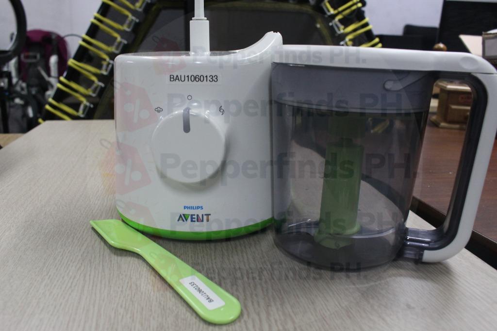 Avent 2n1 Baby Food Maker (Category: Weaning & Toddler Feeding) located in Quezon City. Submitted by pepperfindsph (Listing ID 1102127928, Image 3). Description: PHILIPS AVENT 2 IN 1 HEALTHY BABY FOOD MAKER Steam, flip & blend 220v Like new condition NO BOX no hidden issue & no damages from korea SKU: BAU1060133 Making homemade babyfood is easy with this babyfood maker - steam cook meat and vegetables and then with a flip of the jug blend to the 