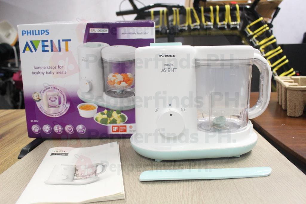 Avent 2n1 essential baby food maker (Category: Weaning & Toddler Feeding) located in Quezon City. Submitted by pepperfindsph (Listing ID 1102128473, Image 1). Description: Philips Avent Essential Baby Food Maker 2 in 1 function steam & blend 220v Like new condition & with box From korea SKU: BAU1060131 Aimed at parents looking to make nutritious homemade baby food and establish good eating habits from an early age on, the Philips Avent 2-in-1 Bab