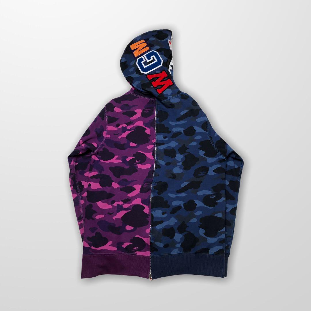 Blue purple bape on sale hoodie
