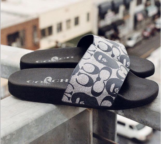 Bape x Coach Slides, Luxury, Sneakers & Footwear on Carousell