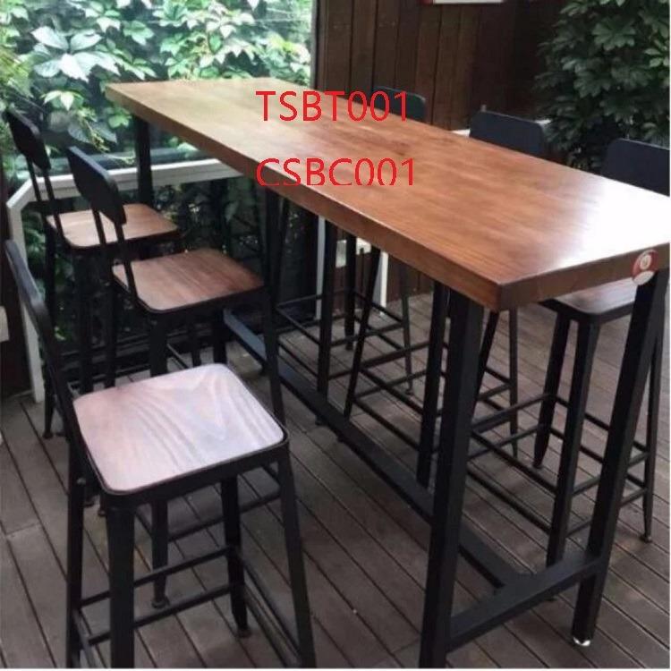 Bar 001 Solid wood high bar chair table various types