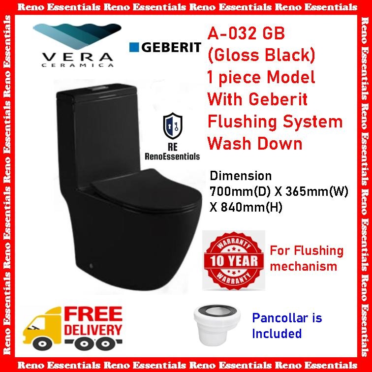 Black Toilet Bowl Vera, Furniture & Home Living, Bathroom & Kitchen