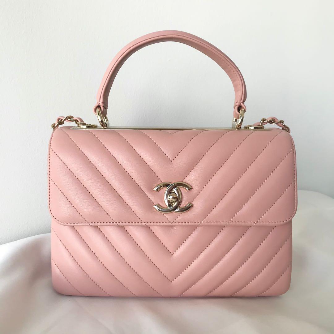 CHANEL Lambskin Quilted Small Trendy CC Flap Dual Handle Bag Pink 659226   FASHIONPHILE