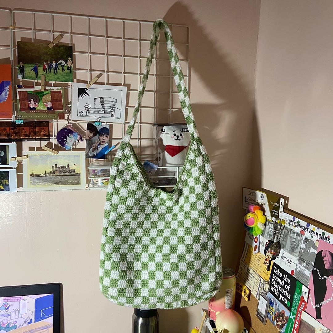 Checkered Crochet Bag