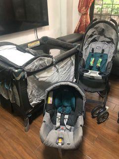 Chicco Nuevo Stroller and 360 Keyfit Carrier/Car Set with Playpen
