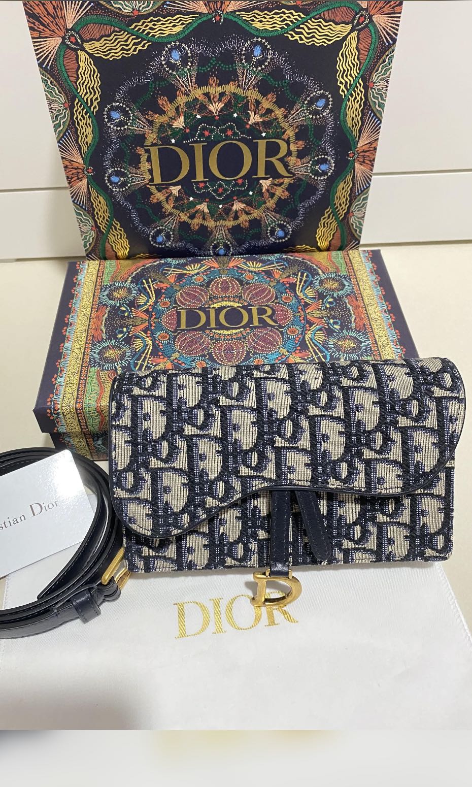 CHRISTIAN DIOR OBLIQUE SADDLE BELT POUCH Luxury Bags Wallets