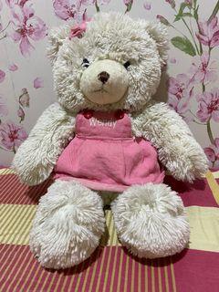 CUTE WHITE TEEDY BEAR WITH WENDY NAME