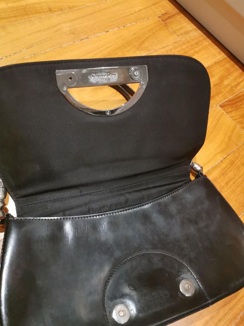 Dior Black Patent Malice Baguette Bag