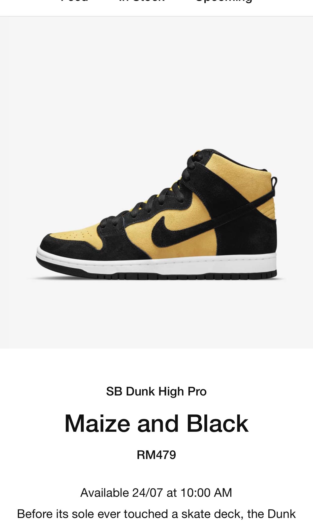 sb dunk high pro maize