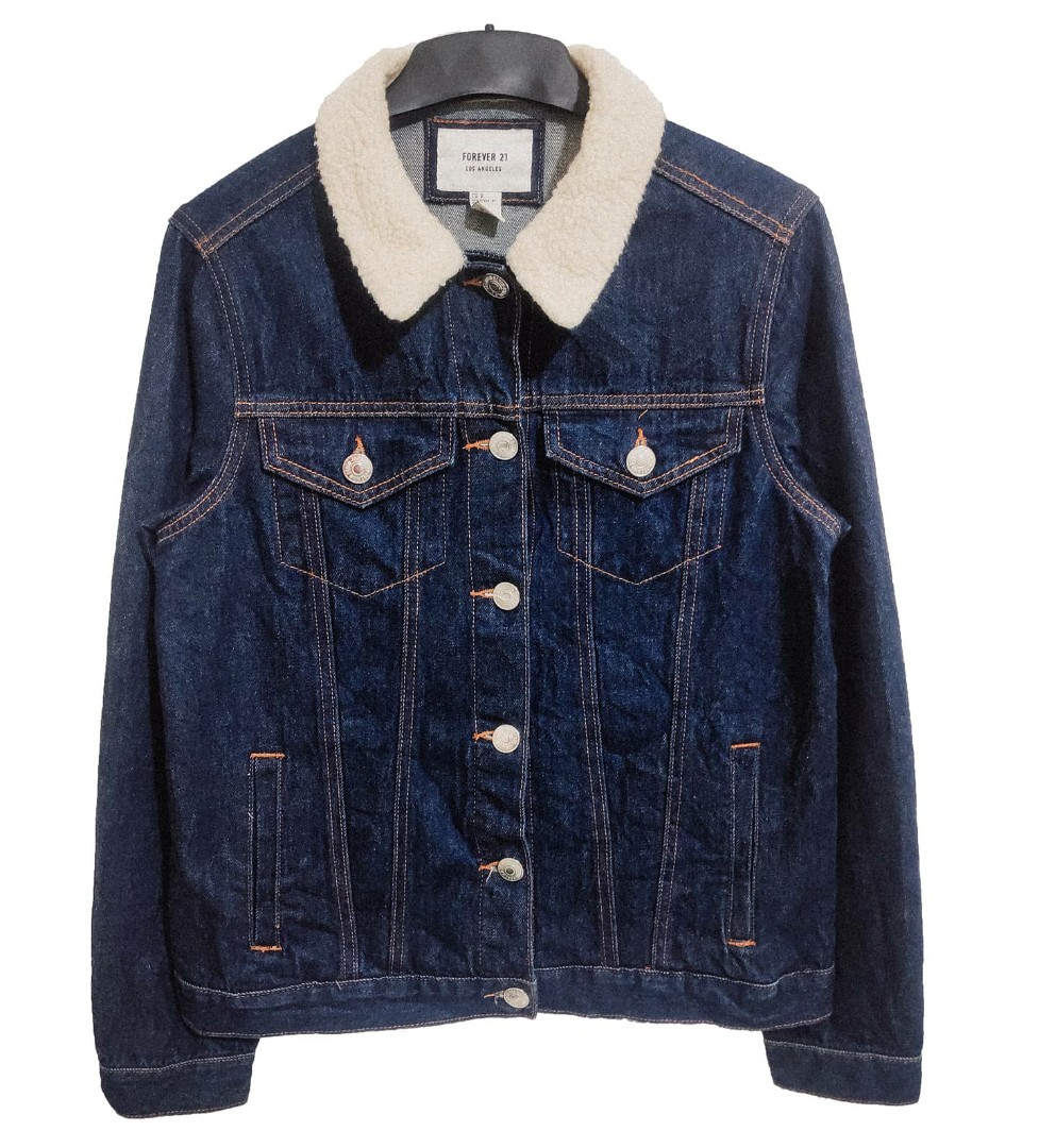 Forever 21 sherpa jean new arrivals jacket
