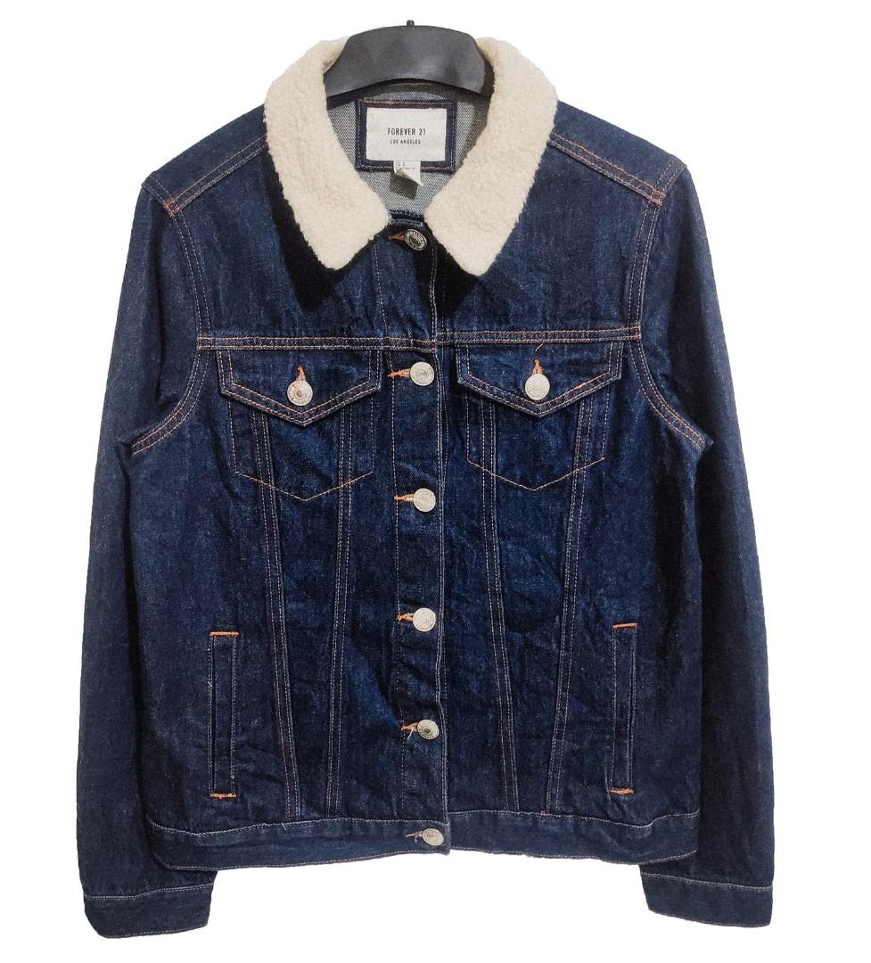 Sherpa jean best sale jacket forever 21