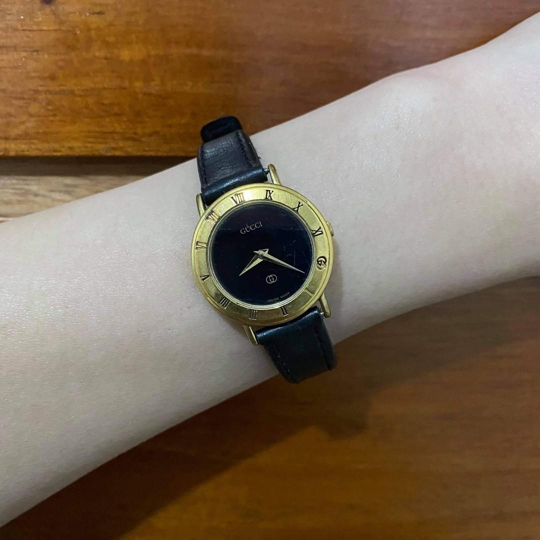 Gucci Ladies Watch Vintage Black Leather