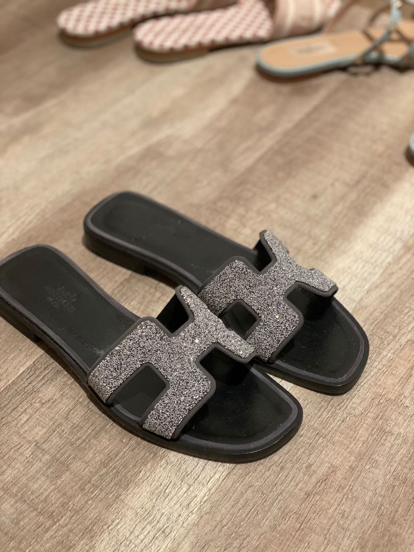 Hermes cheap crystal sandals
