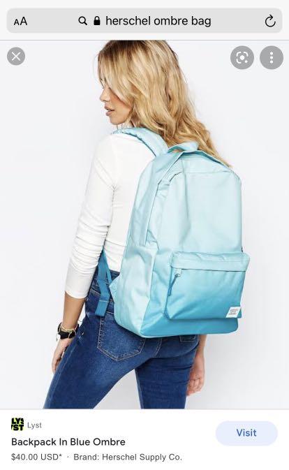 blue ombre herschel backpack Herschel Heritage Blue Ombre Backpack, Men's Fashion, Bags, Backpacks on  Carousell