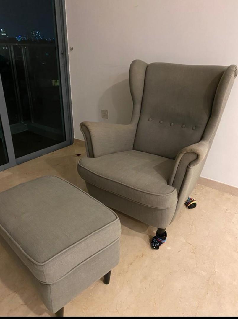 Ikea Reading Chair and Ottoman, Furniture & Home Living, Furniture
