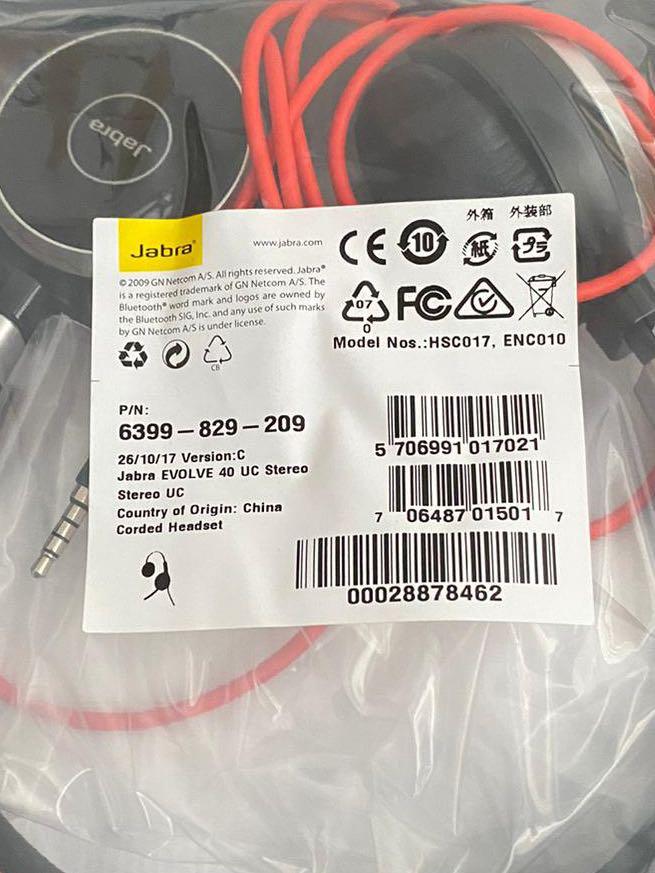 Jabra Evolve 40 UC Stereo Headset (6399-829-209)