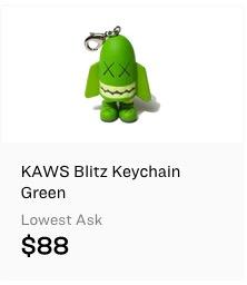 KAWS Blitz Keychain Green, Hobbies & Toys, Memorabilia