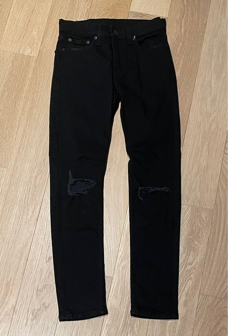 Levi's 510 Slim Black Denim Ripped Jeans W28|L32, Men's Fashion, Bottoms,  Jeans on Carousell