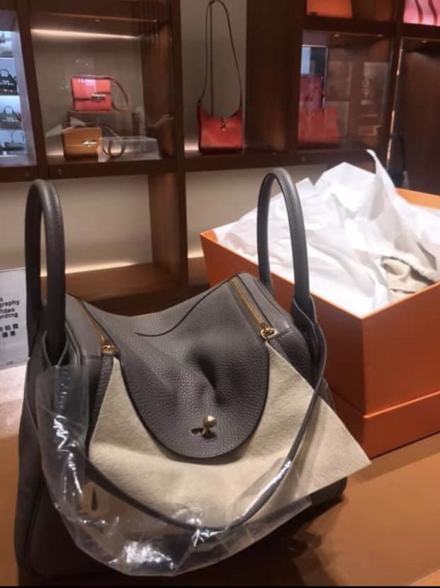 PL Hermes Lindy30 Gris etain ghw, Luxury, Bags & Wallets on Carousell