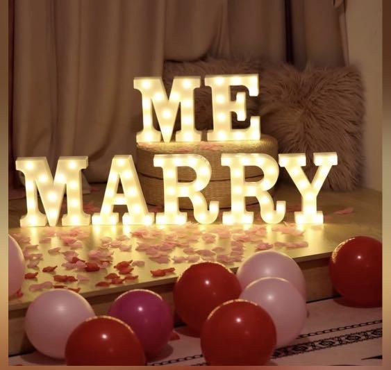 Marry me Led word, Design & Craft, Others on Carousell