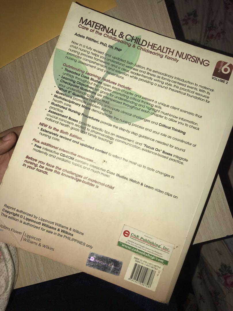 Maternal and child - Pillitteri Volume 2 (Category: Textbooks) located in Bacoor. Submitted by nmncx (Listing ID 1102268098, Image 3). Description: Maternal and child RFS: RN na ko.